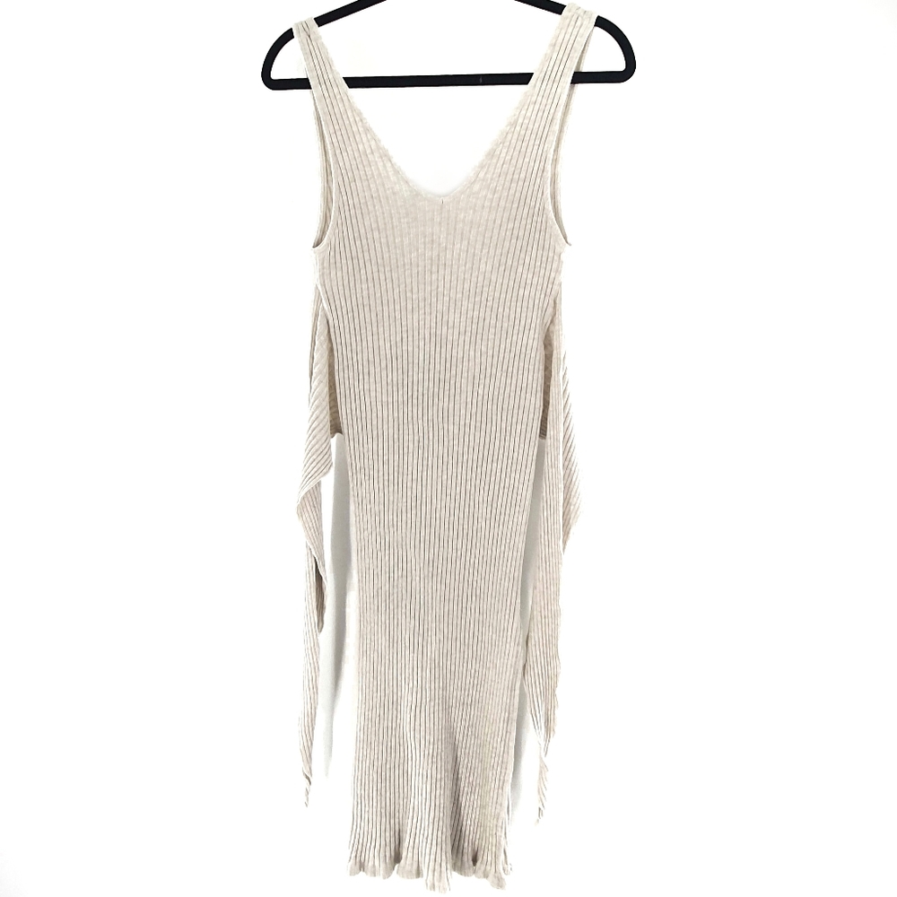 By Together Cream Ribbed Mini Dress